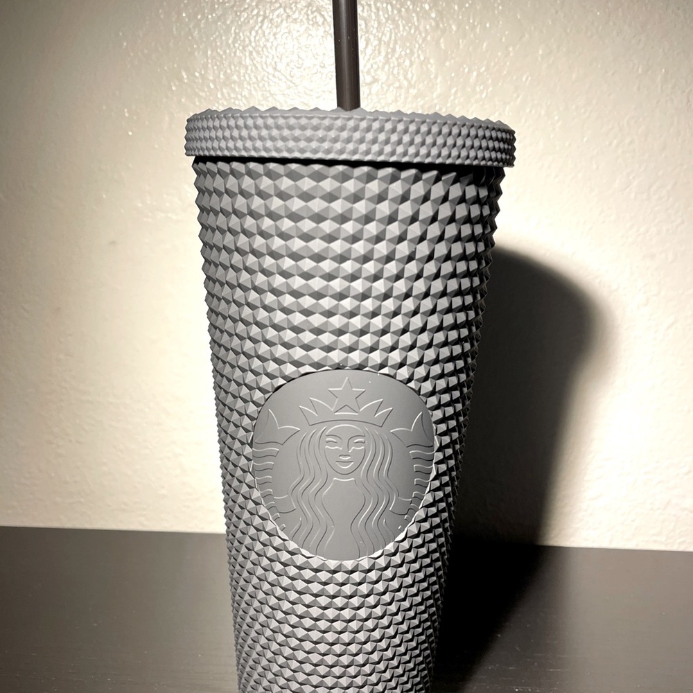 DISNEYLAND Geometric Starbucks cold beverage tumbler with straw MATTE BLACK
